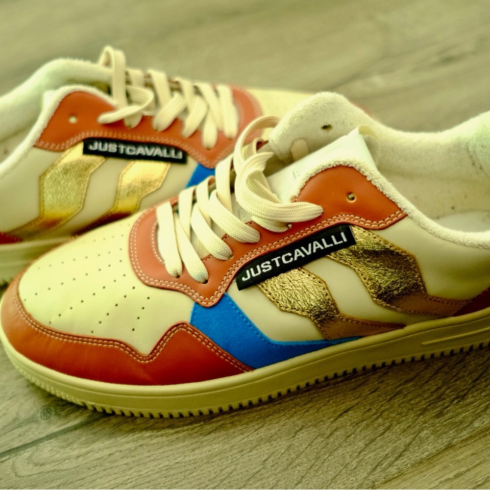 Just Cavalli Low-Top Leather Sneakers